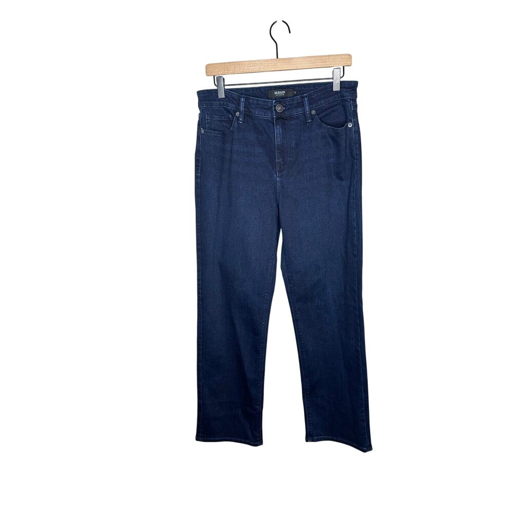 Hudson Womens Slim Straight Leg Jeans Dark Blue Wash High Waist Size 10 NWT